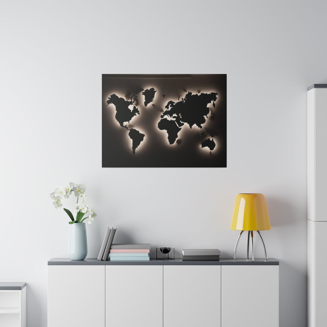 Motherboard map, World Map Matte Canvas, Stretched, 0.75"