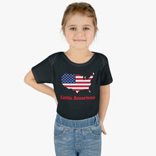Little American USA flagged Map Infant Baby Rib Bodysuit