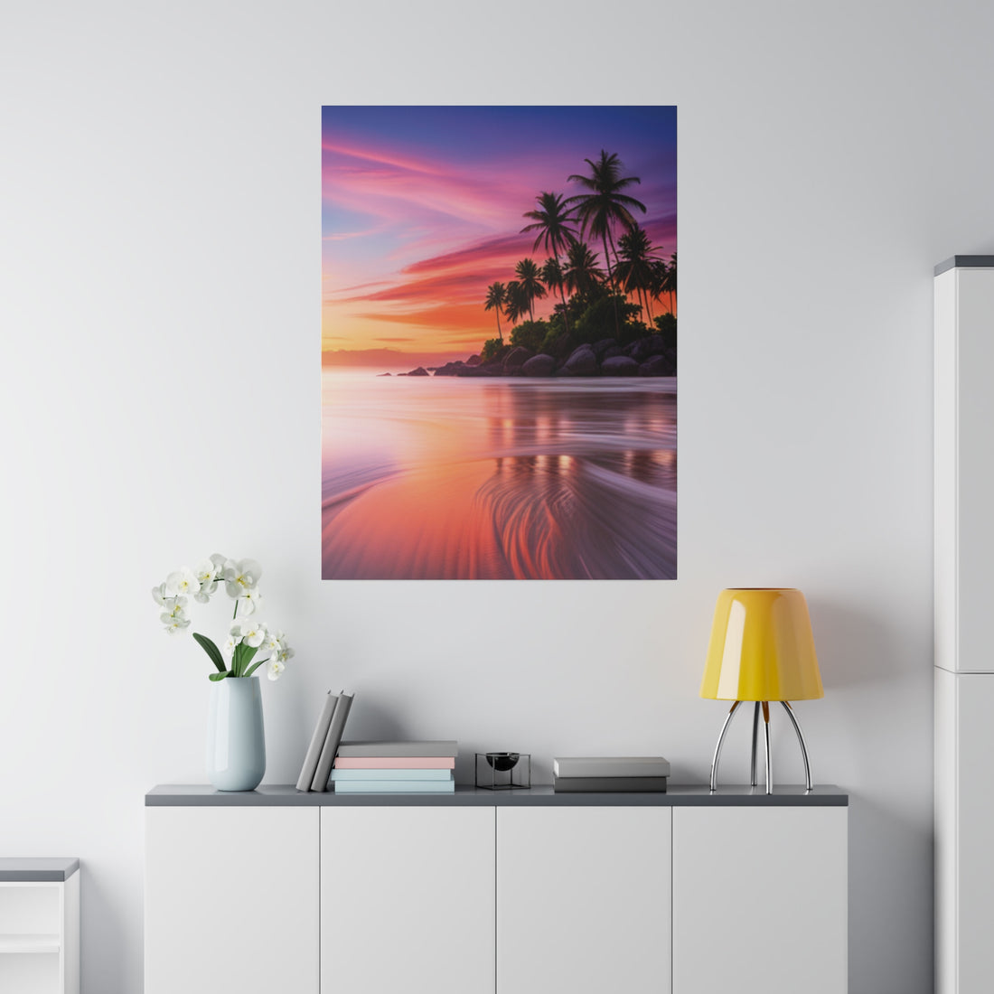 Tropical Island Sunset Matte Canvas, Stretched 0.75"