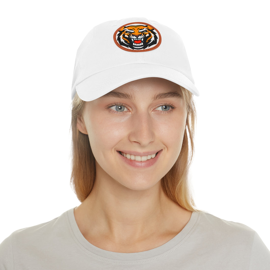 Tiger - Dad Hat with Leather Patch (Round)
