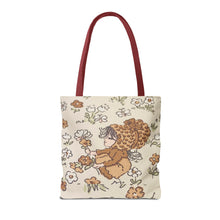 Vintage Girls Collecting Flowers Trending Tote Bag