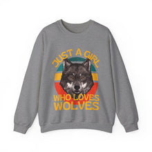 Just A Girl Who Love Wolves Unisex Heavy Blend™ Crewneck Sweatshirt