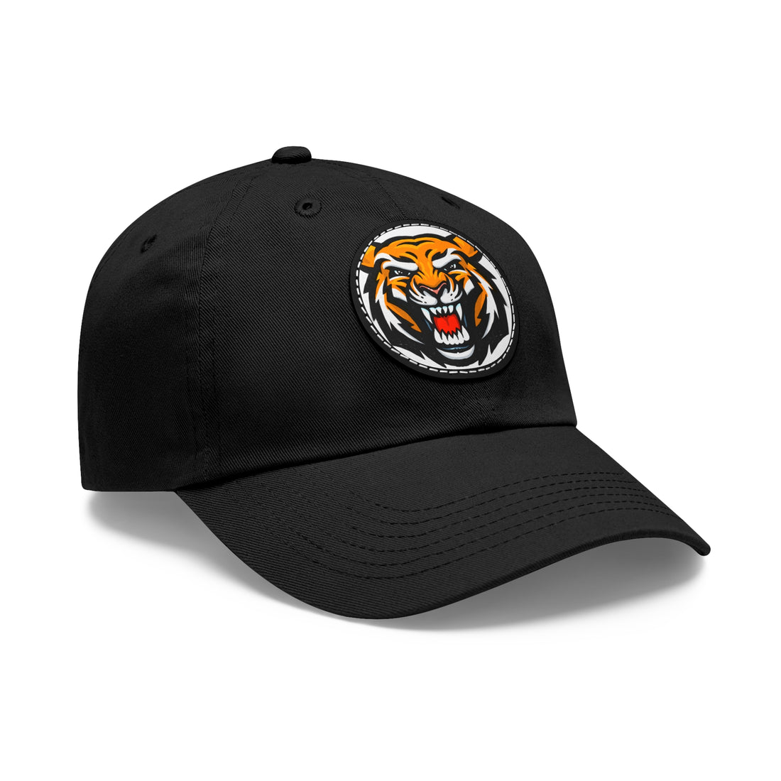 Tiger - Dad Hat with Leather Patch (Round)
