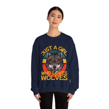 Just A Girl Who Love Wolves Unisex Heavy Blend™ Crewneck Sweatshirt