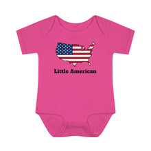 Little American USA flagged Map Infant Baby Rib Bodysuit
