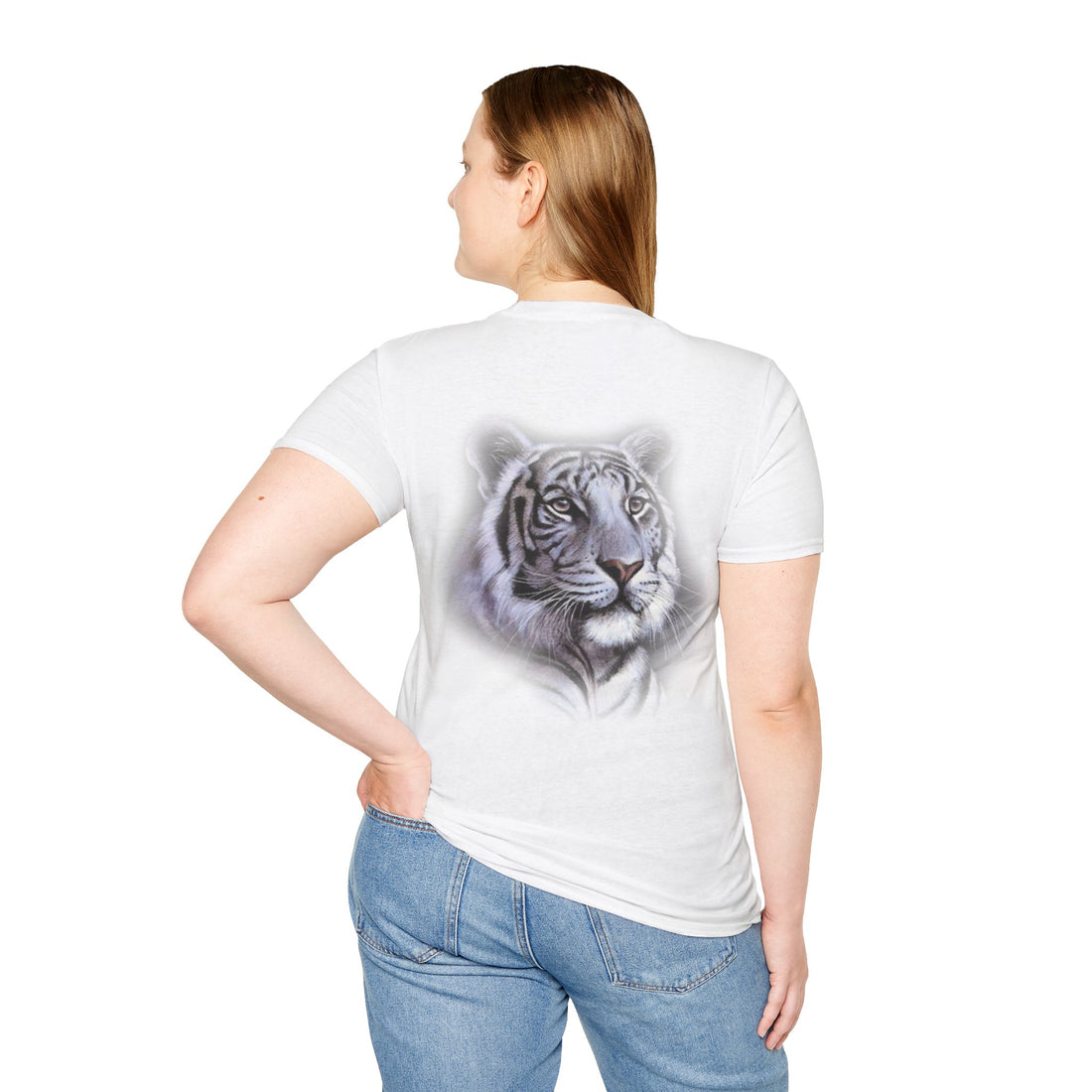 Hello Summer & Tiger in Back Unisex Softstyle T-Shirt