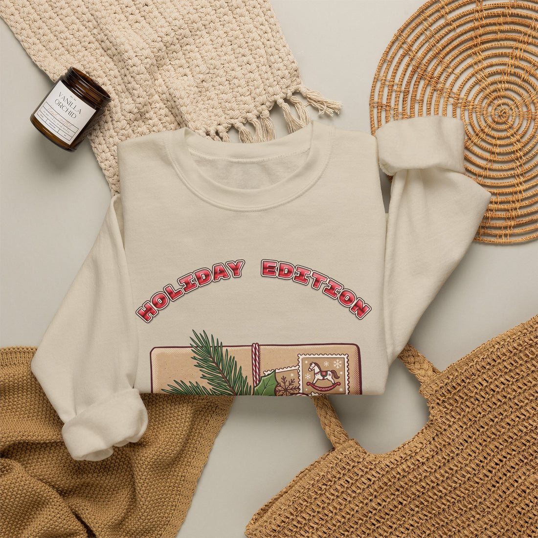 Holiday Edition Arriving 2027 pregnancy announcement Christmas sweatshirt by Inkida, view 13