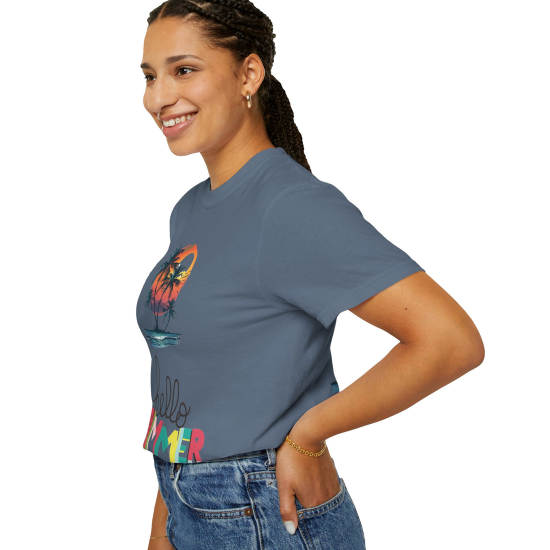 Hello Summer Sunset - Unisex Garment-Dyed T-shirt