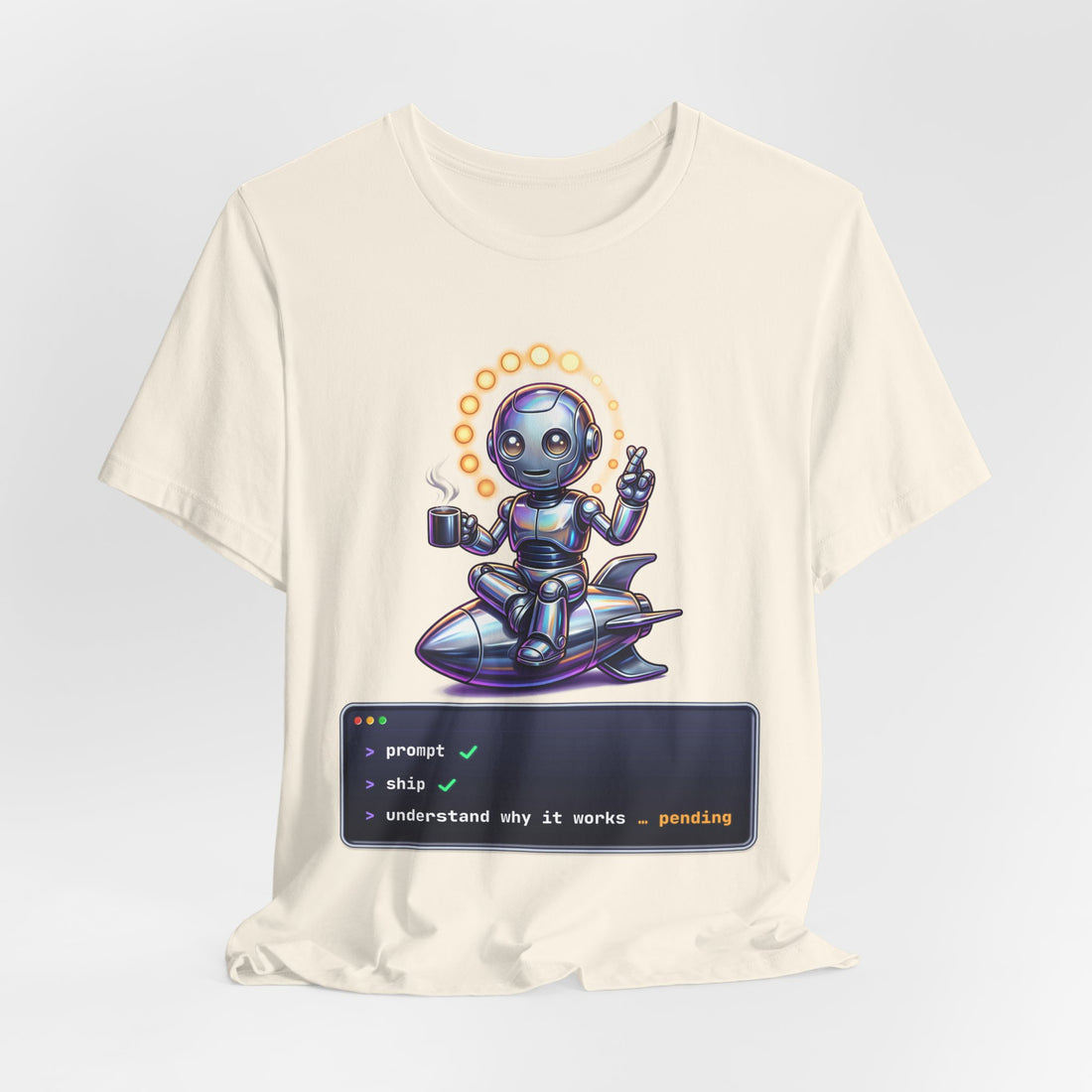Prompt Ship Pending funny AI developer t-shirt by Inkida, view 13