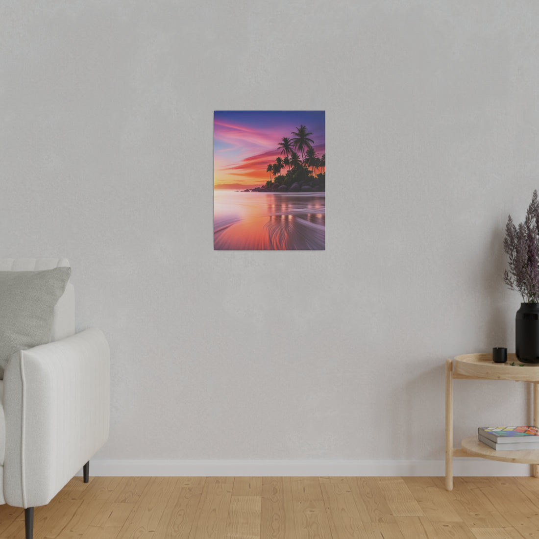 Tropical Island Sunset Matte Canvas, Stretched 0.75"