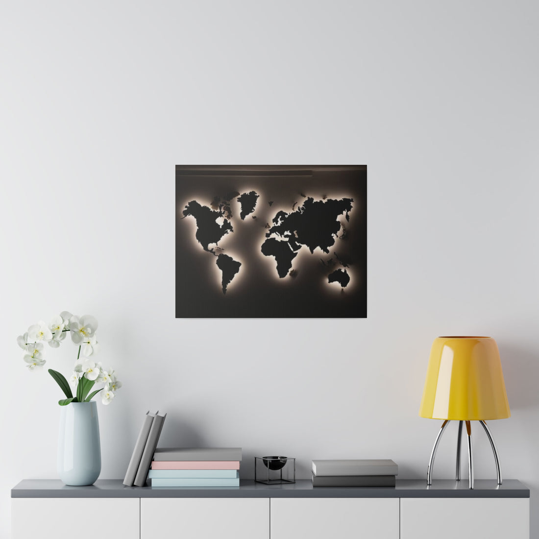 Motherboard map, World Map Matte Canvas, Stretched, 0.75"