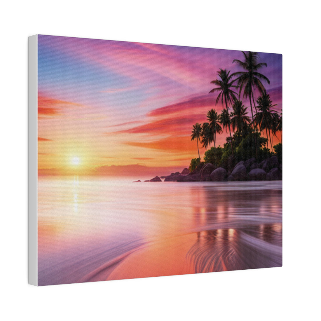 Tropical Island Sunset Matte Canvas, Stretched 0.75"