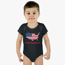 Little American USA flagged Map Infant Baby Rib Bodysuit