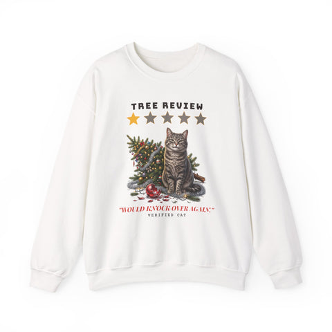 Tree Review: One Star, Would Knock Over Again funny sweatshirt by Inkida