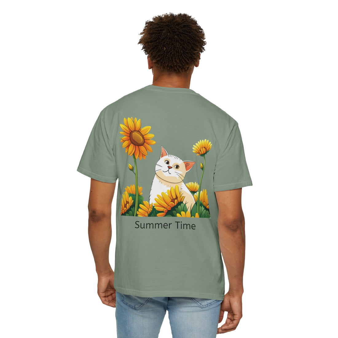Summer Time - Sunshine Unisex Garment-Dyed T-shirt Love My Cat