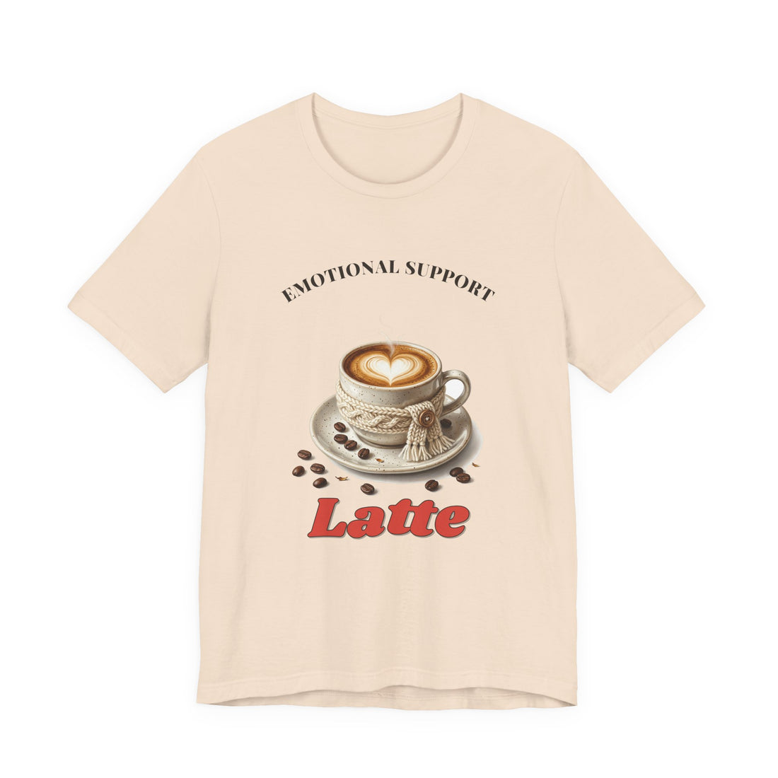 Emotional Support Latte funny t-shirt, view 3