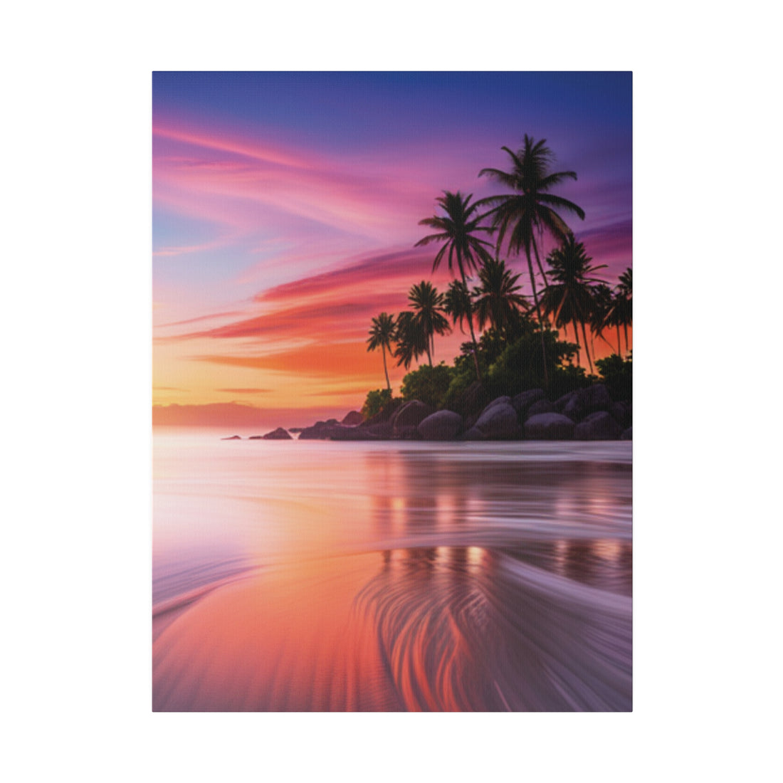 Tropical Island Sunset Matte Canvas, Stretched 0.75"