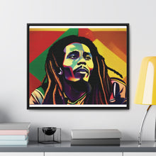 Colored Bob Marley Canvas Wraps, Horizontal Frame