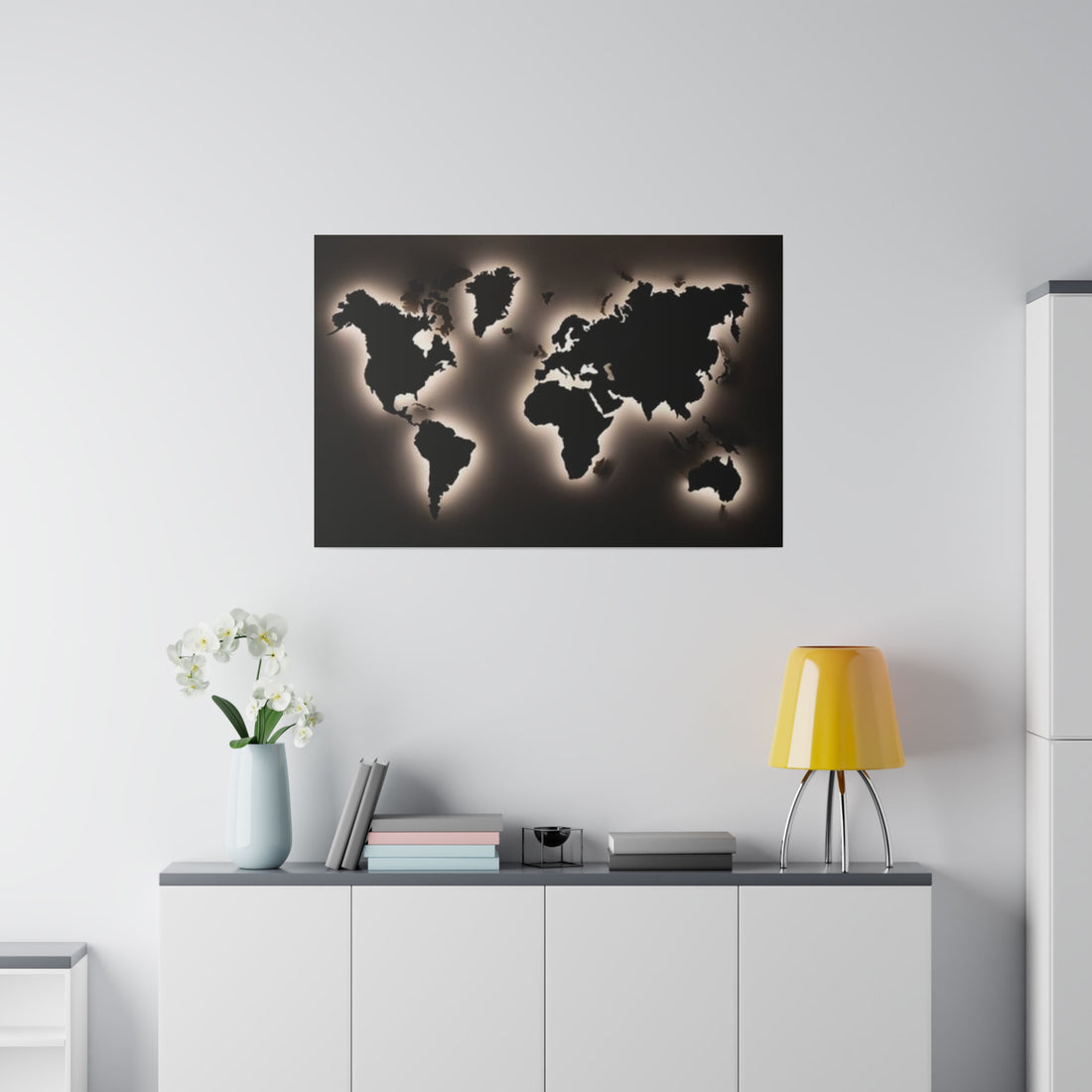 Motherboard map, World Map Matte Canvas, Stretched, 0.75"