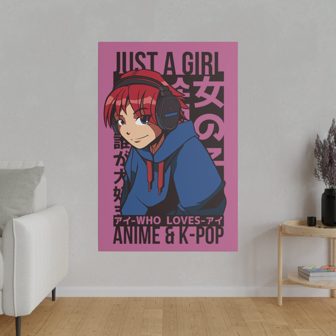 Just A Girl Who Loves Anime & KPOP - Matte Canvas, Stretched, 0.75"