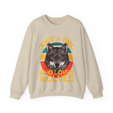 Just A Girl Who Love Wolves Unisex Heavy Blend™ Crewneck Sweatshirt
