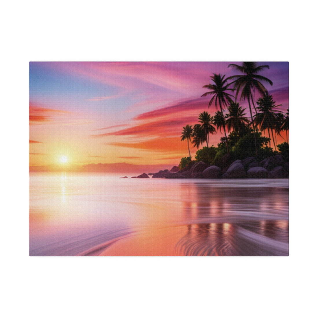Tropical Island Sunset Matte Canvas, Stretched 0.75"