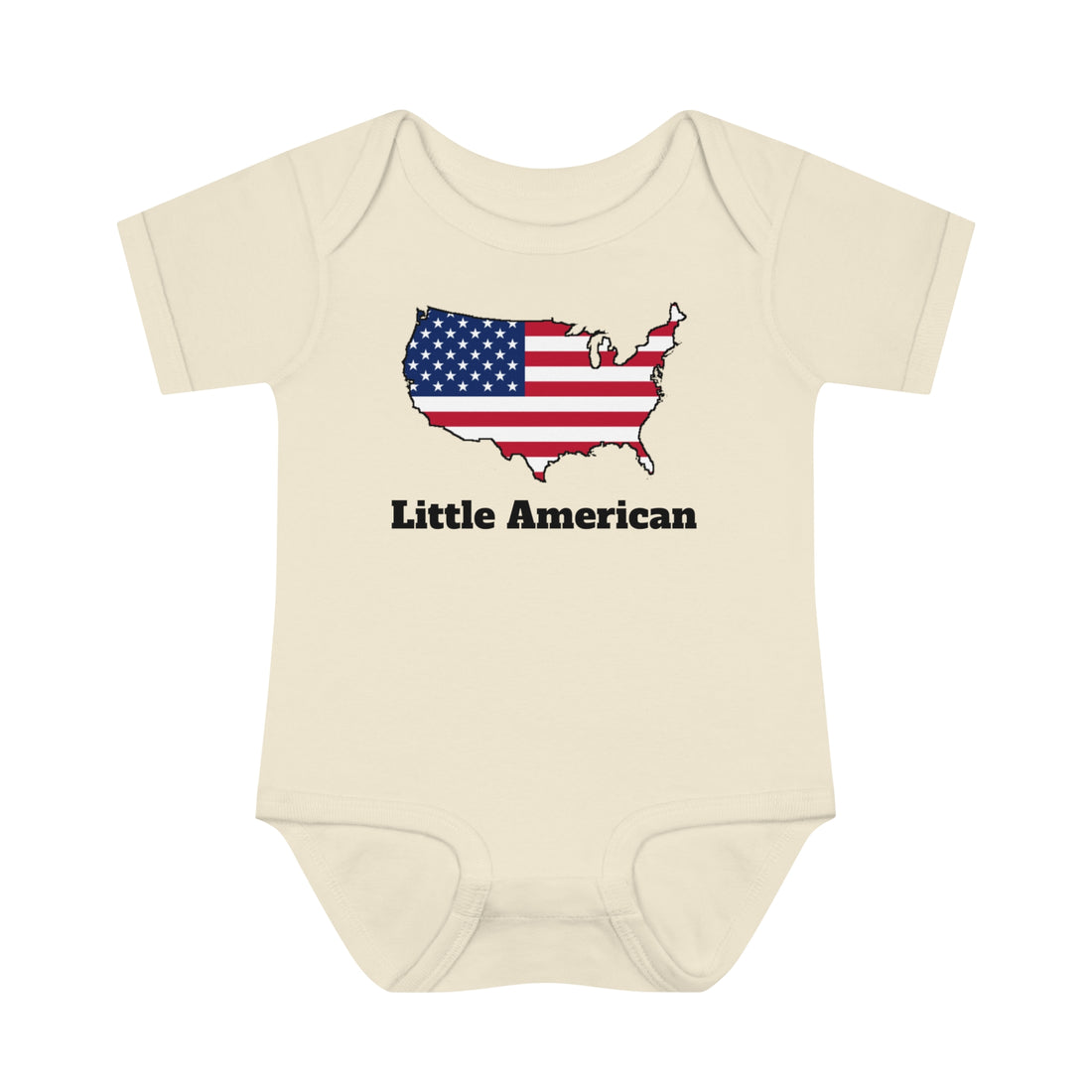 Little American USA flagged Map Infant Baby Rib Bodysuit