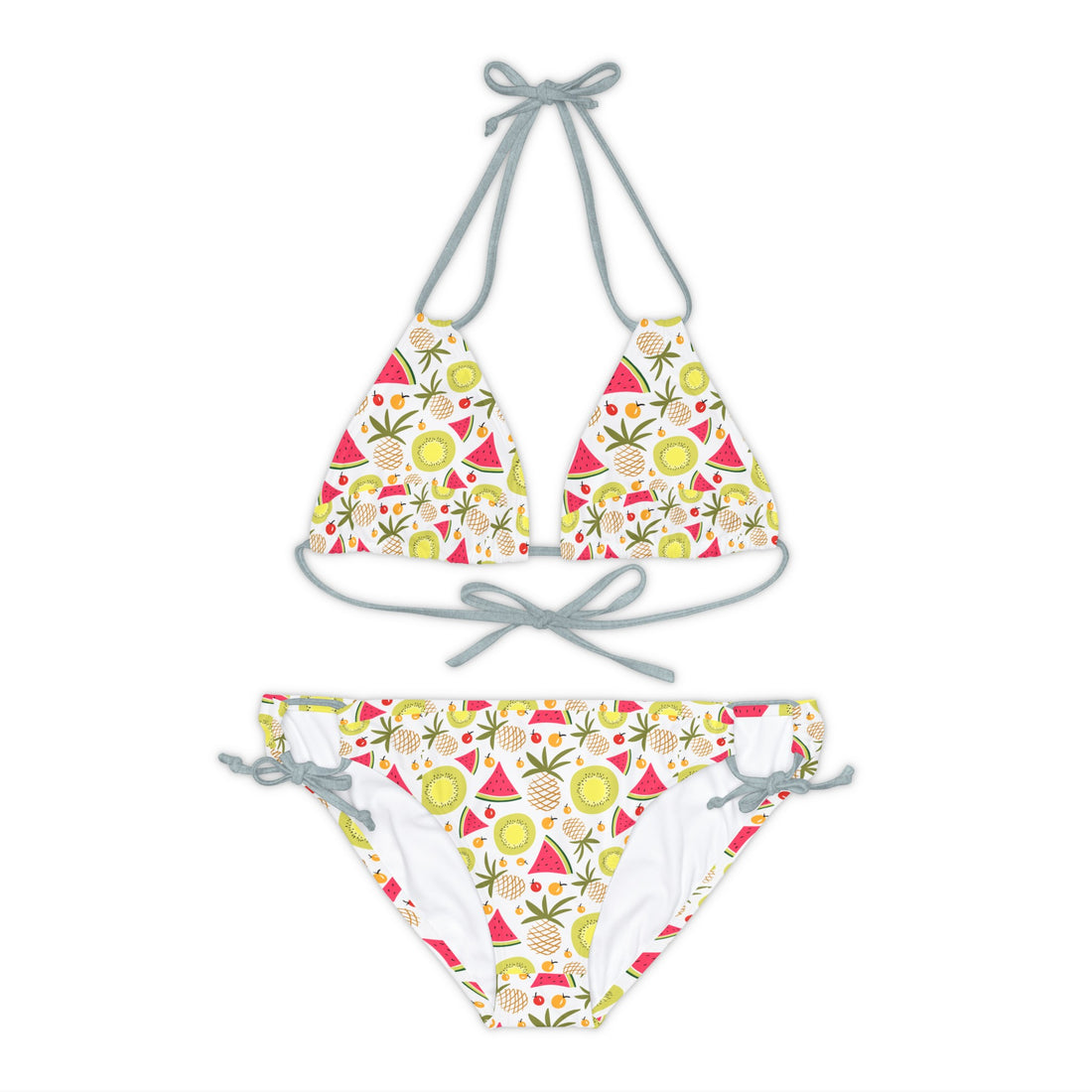 Summer Pattern Fruits Strappy Bikini Set