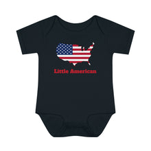 Little American USA flagged Map Infant Baby Rib Bodysuit