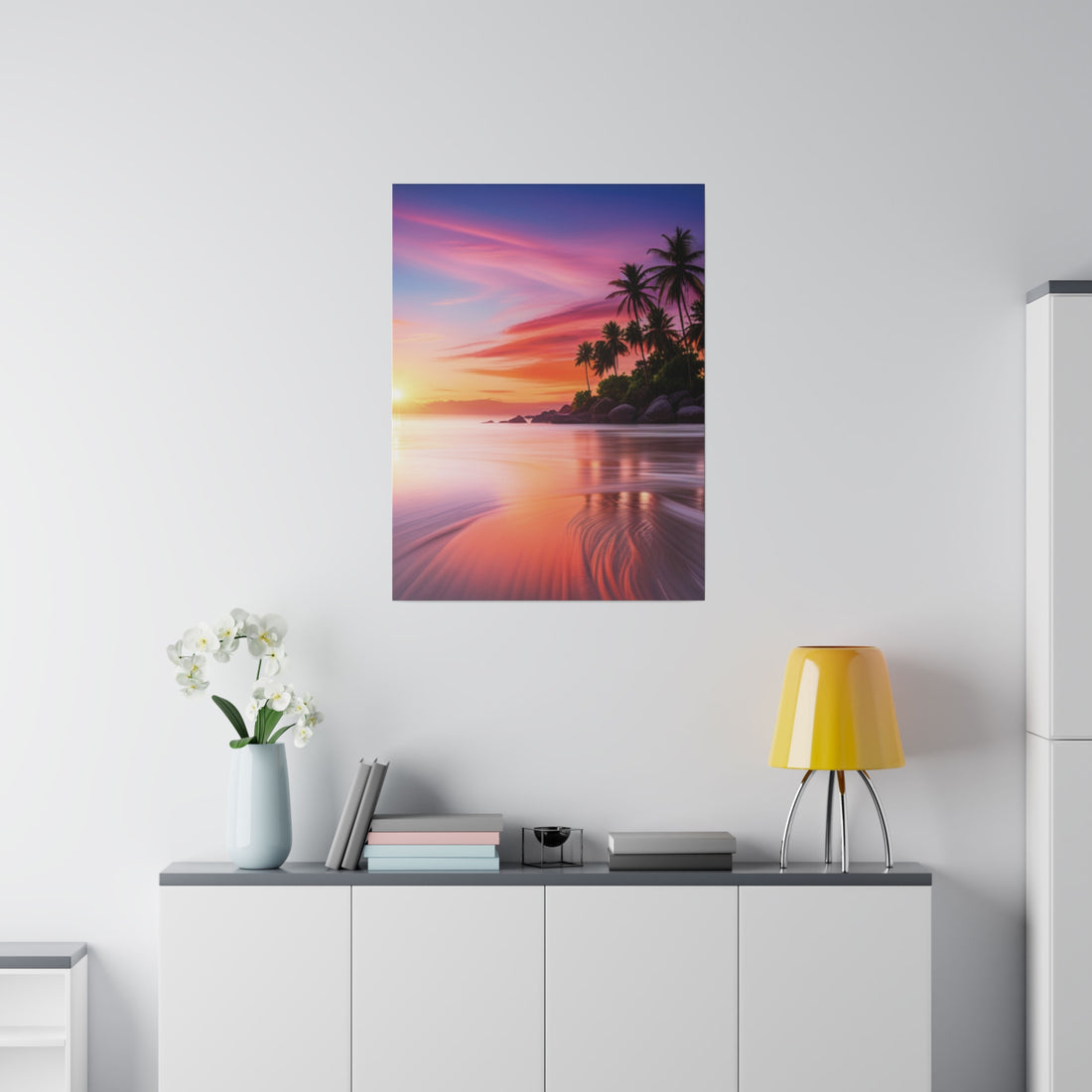 Tropical Island Sunset Matte Canvas, Stretched 0.75"