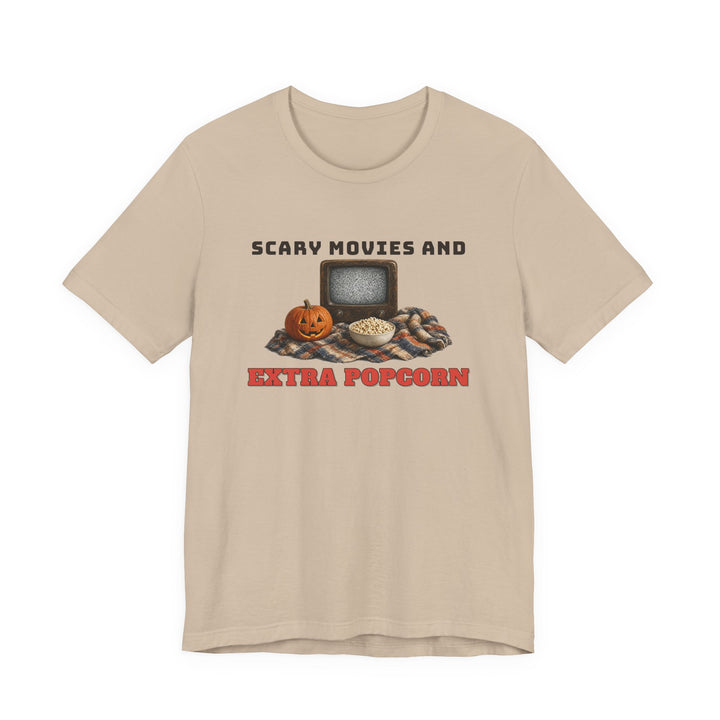 Scary Movies And Extra Popcorn Tee