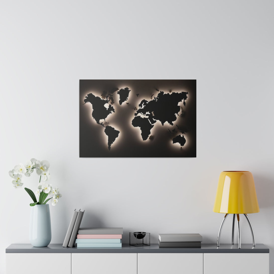 Motherboard map, World Map Matte Canvas, Stretched, 0.75"