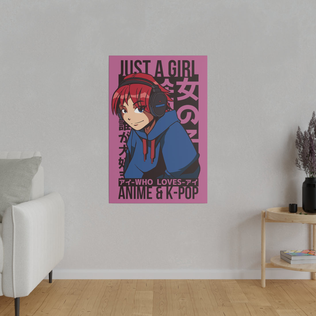 Just A Girl Who Loves Anime & KPOP - Matte Canvas, Stretched, 0.75"