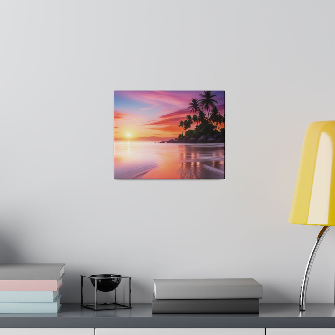 Tropical Island Sunset Matte Canvas, Stretched 0.75"