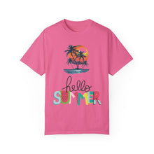 Hello Summer Sunset - Unisex Garment-Dyed T-shirt