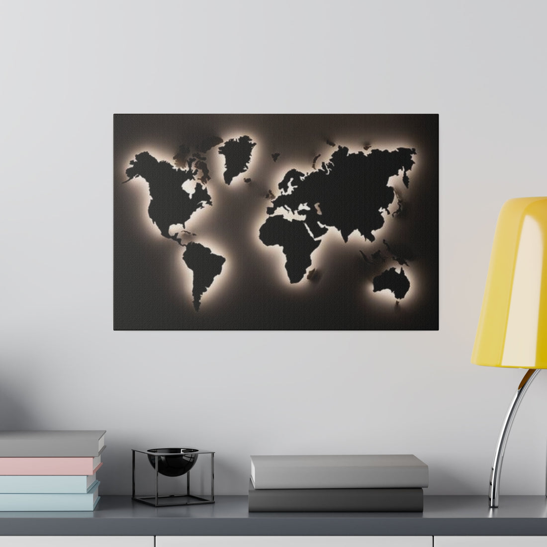 Motherboard map, World Map Matte Canvas, Stretched, 0.75"
