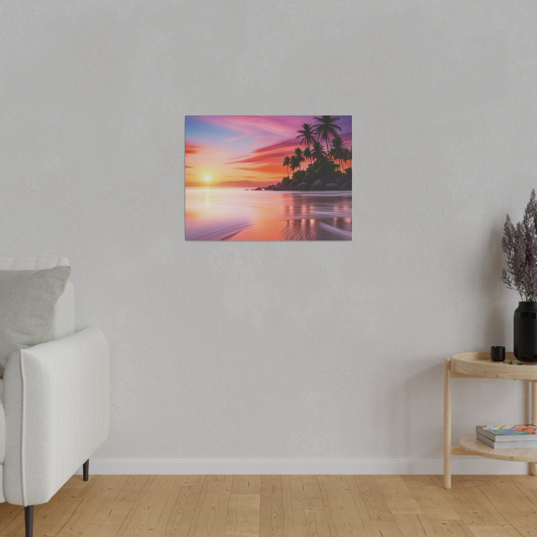 Tropical Island Sunset Matte Canvas, Stretched 0.75"