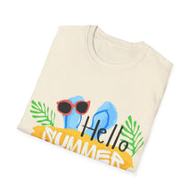 Hello Summer & Tiger in Back Unisex Softstyle T-Shirt
