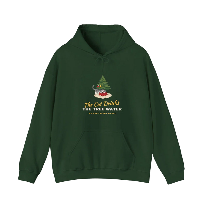 The Cat Drinks the Tree Water Hoodie